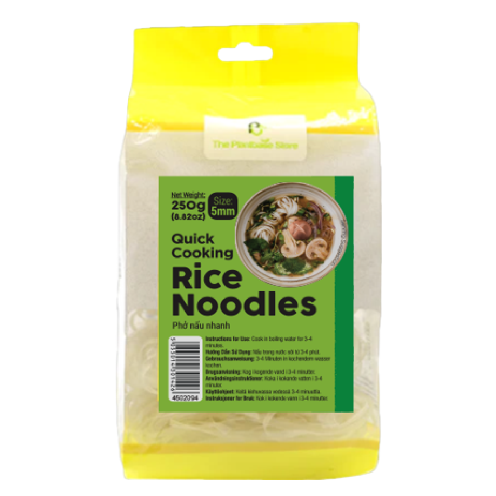 The Plantbase Store Quick Cooking Rice Noodles 5mm 250gr (Case 20)