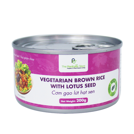 The Plantbase Store Canned Vegetarian Brown Rice With Lotus Seed 200g (Case 12)