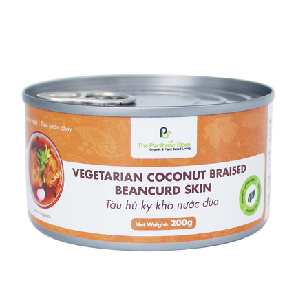 The Plantbase Store Canned Vegetarian Coconut Braised Beancurd Skin 200g (Case 12)