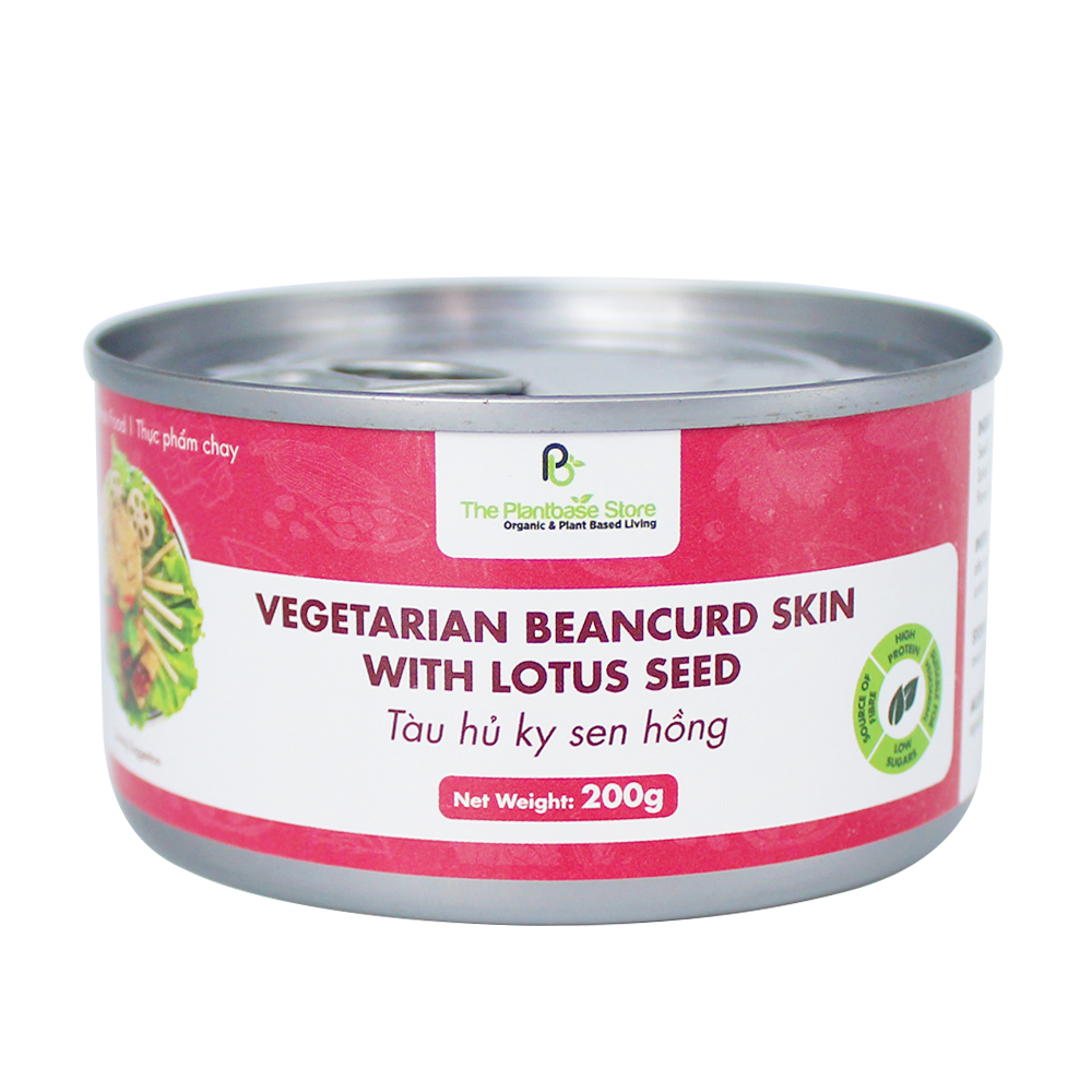 The Plantbase Store Canned Vegetarian Beancurd Skin With Lotus Seed 200g (Case 12)