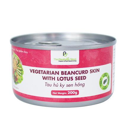 The Plantbase Store Canned Vegetarian Beancurd Skin With Lotus Seed 200g (Case 12)