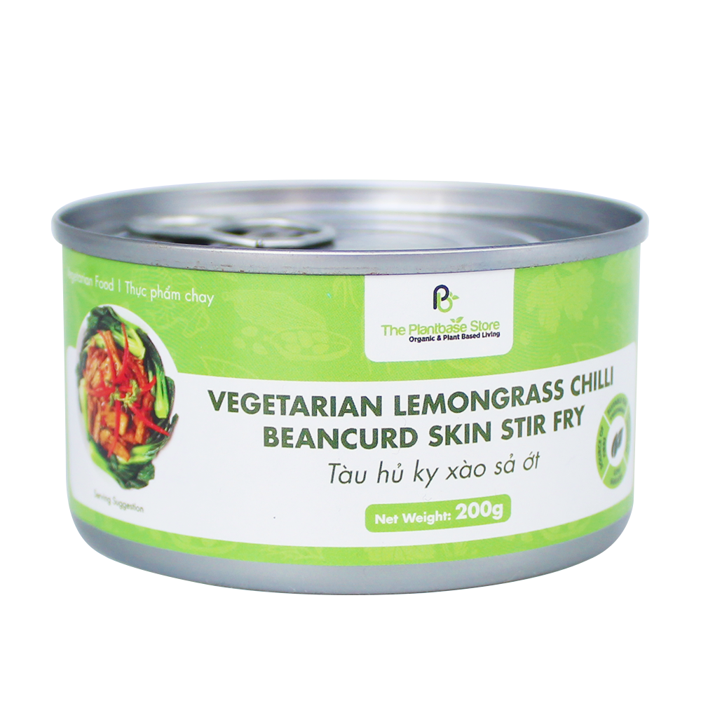 The Plantbase Store Canned Vegetarian Lemongrass Chilli Beancurd Skin Stir Fry 200g (Case 12)