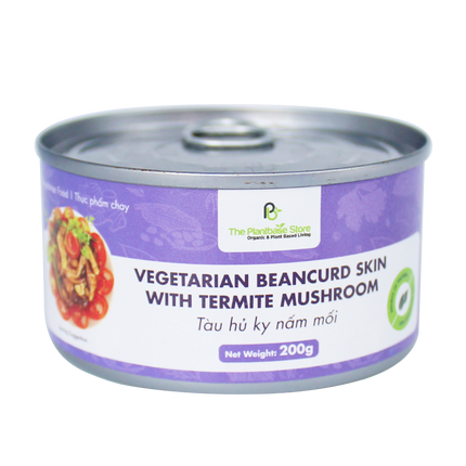 The Plantbase Store Canned Vegetarian Beancurd Skin With Termite Mushroom 200g (Case 12)