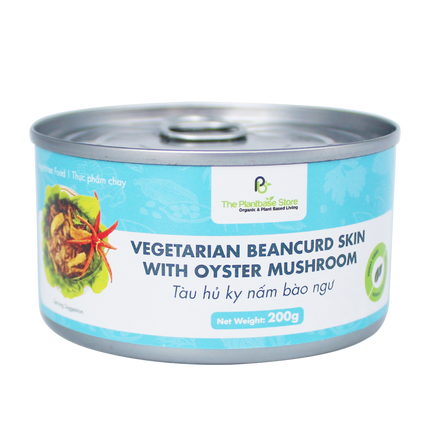 The Plantbase Store Canned Vegetarian Beancurd Skin With Oyster Mushroom 200g (Case 12)