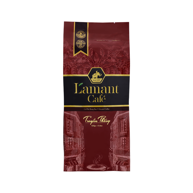 L'amant Traditional Blend (Arabica & Robusta Blend) Ground Coffee 500g (Case 20)