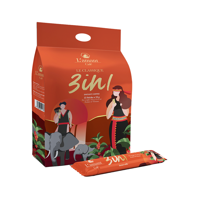 L'amant 3in1 Instant Coffee 352g - Bag 22 Sticks (Case 24)