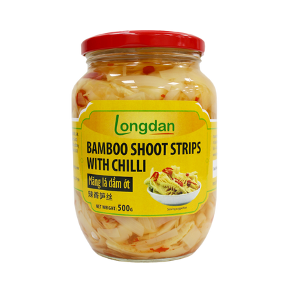 Longdan Bamboo Shoot Strips with Chilli 500g (Case 12)