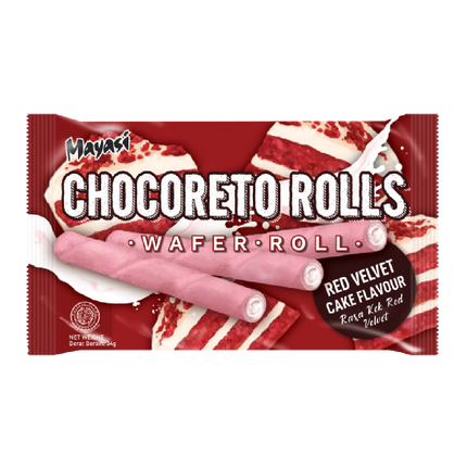 Mayasi Chocoreto Wafer Roll Red Velvet Flv 34g (Case 40)