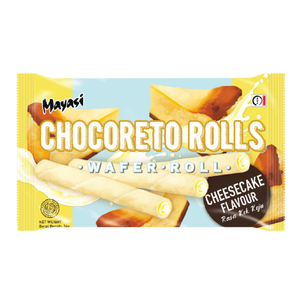 Mayasi Chocoreto Wafer Roll Cheesecake Flv 34g (Case 40)