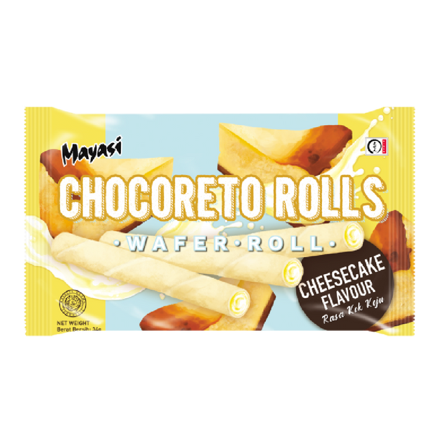 Mayasi Chocoreto Wafer Roll Cheesecake Flv 34g (Case 40)
