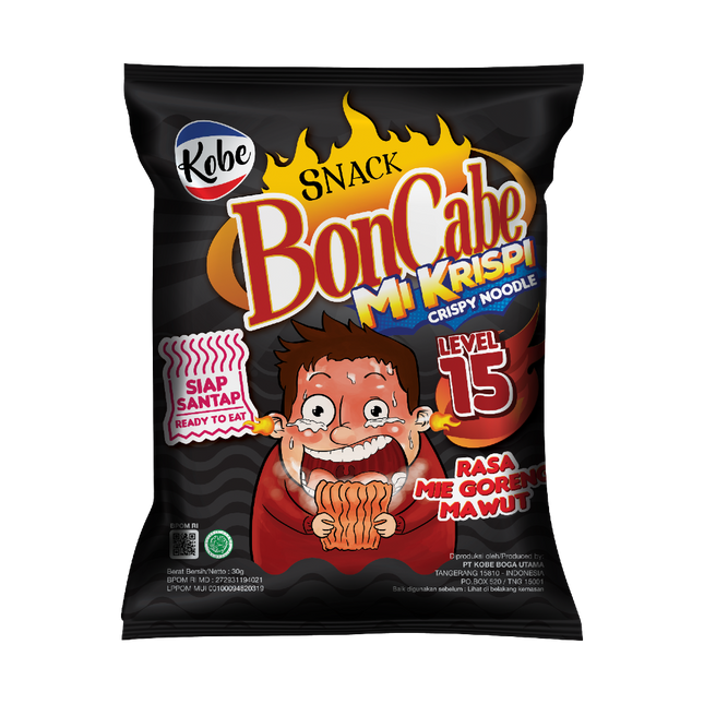 Kobe BonCabe Crispy Noodle Snack Lv 15 30g (Case 60)
