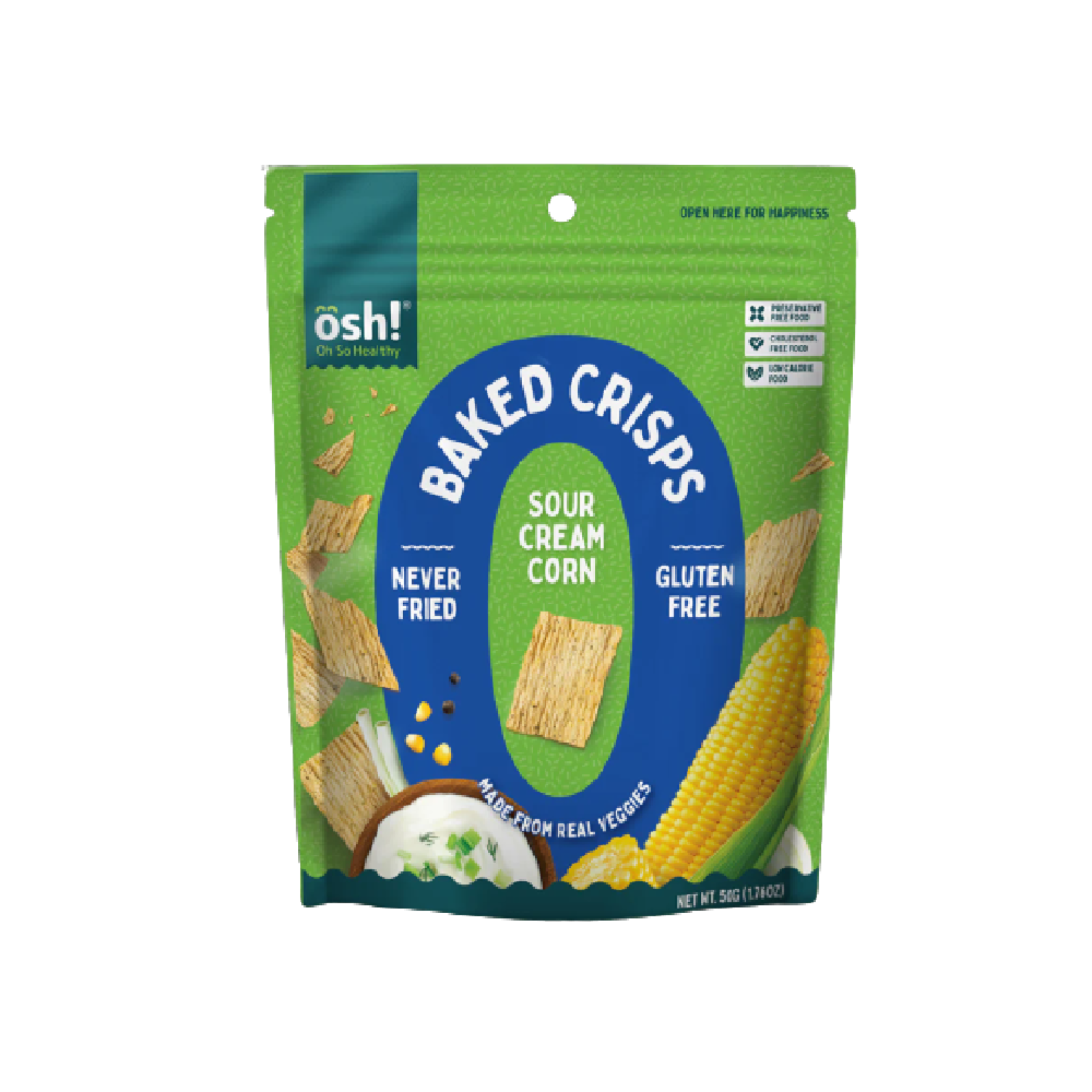 Oh So Healthy! Sour Cream Corn Veggie Crisps 50g (Case 24)