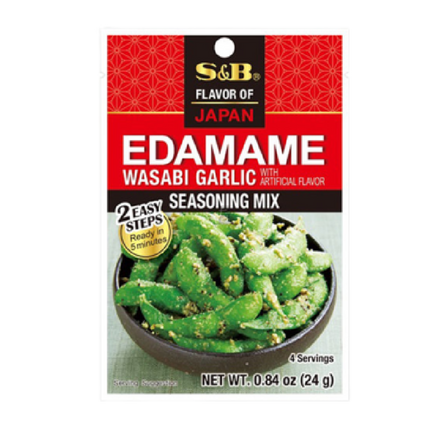 S&B Seasoning Mix Wasabi Garlic Edamame 24G (Case 60)