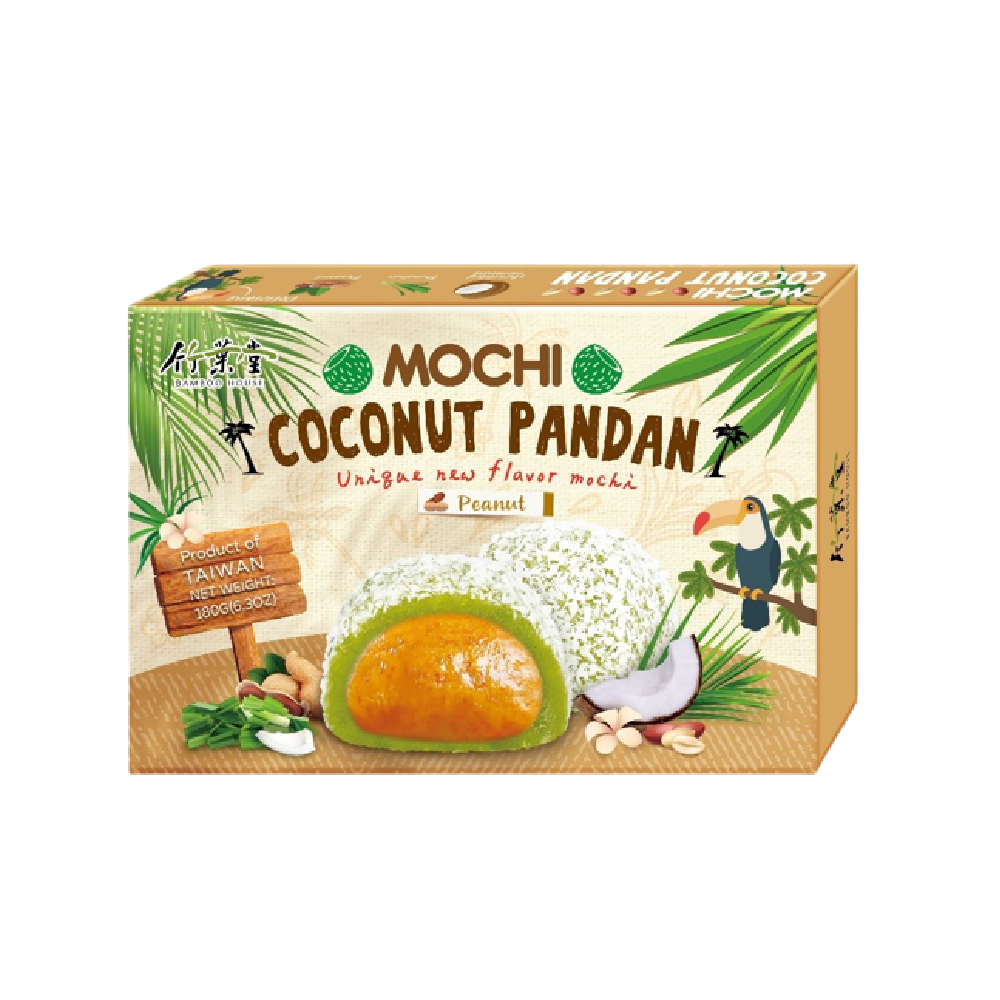 Bamboo House Coconut Pandan Mochi - Peanut 180g (Case 24)