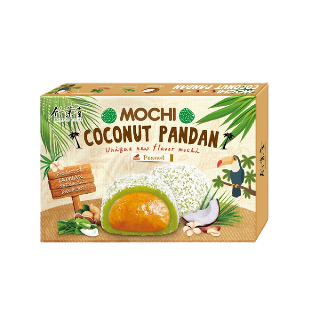 Bamboo House Coconut Pandan Mochi - Peanut 180g (Case 24)