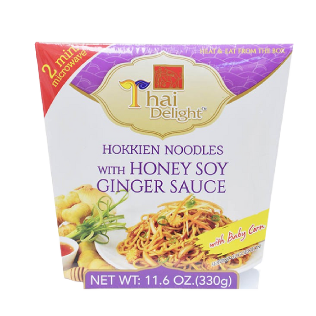 THAI DELIGHT Hokkien Noodles With Honey Flavour Ginger Sauce 330g (Case 12)