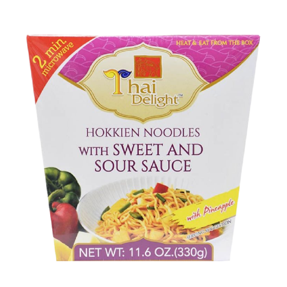 THAI DELIGHT Hokkien Noodles With Sweet Sour Sauce 330g (Case 12)