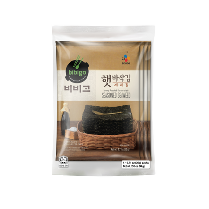 CJ BIBIGO Seasoned Sesame Seaweed Snacks (4pcs) 80g (Case 40)