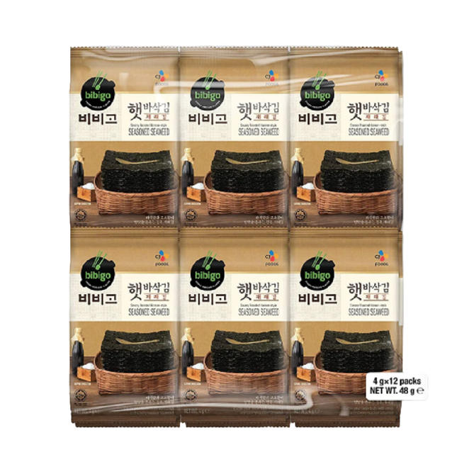 CJ BIBIGO Seasoned Seaweed Jaerae Snacks 4g (Case 120)