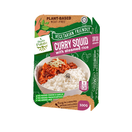 Roots Palate Vegetarian Curry Squid With Steamed Rice 300g (Case 24)