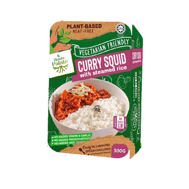 Roots Palate Vegetarian Curry Squid With Steamed Rice 300g (Case 24)