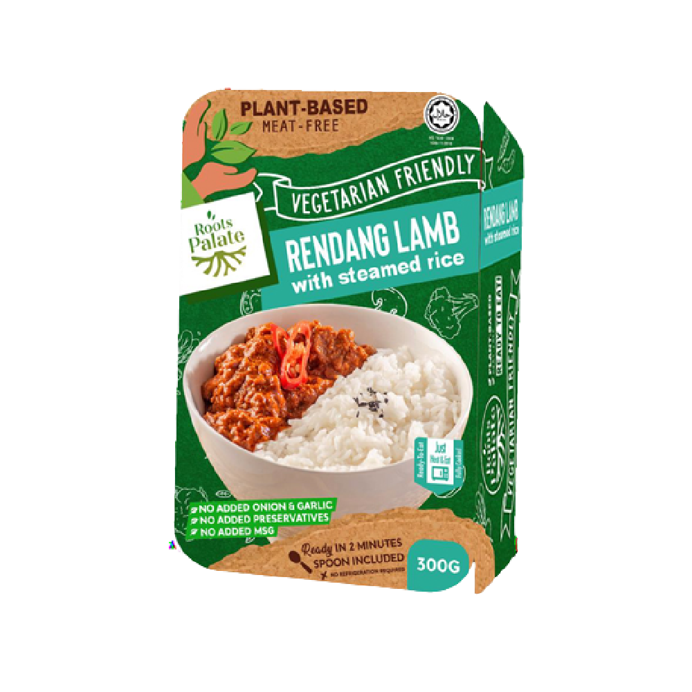 Roots Palate Vegetarian Rendang Lamb With Steamed Rice 300g (Case 24)