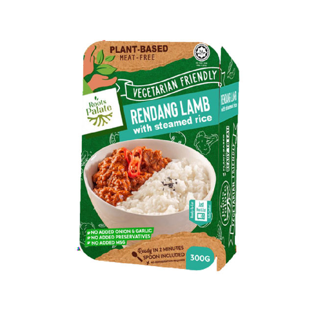 Roots Palate Vegetarian Rendang Lamb With Steamed Rice 300g (Case 24)