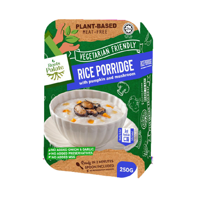 Roots Palate Vegetarian Rice Porridge With Pumpkin And Mushroom 250g (Case 36)