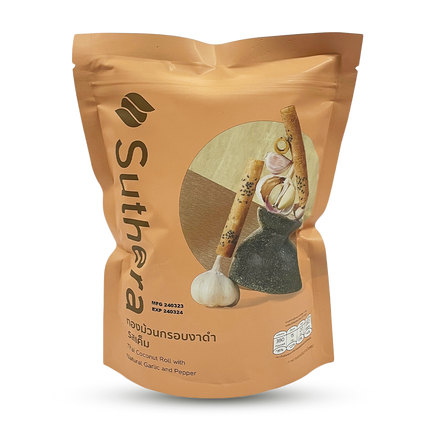 SUTHERA Coconut Roll Natural Garlic and Pepper 70g (Case 24)