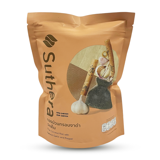 SUTHERA Coconut Roll Natural Garlic and Pepper 70g (Case 24)