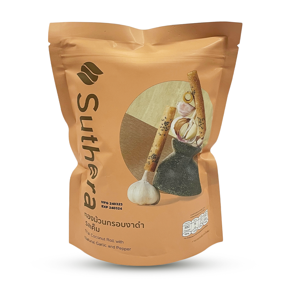 SUTHERA Coconut Roll Natural Garlic and Pepper 70g (Case 24)