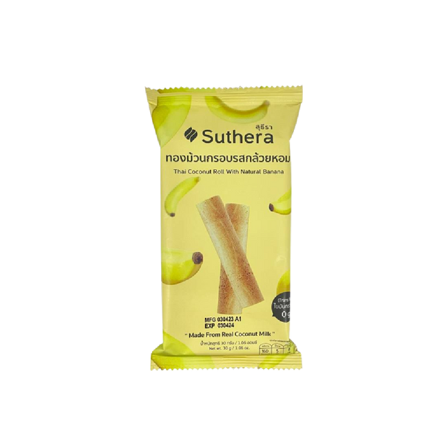 SUTHERA Coconut Roll Natural Banana 30g (Case 72)