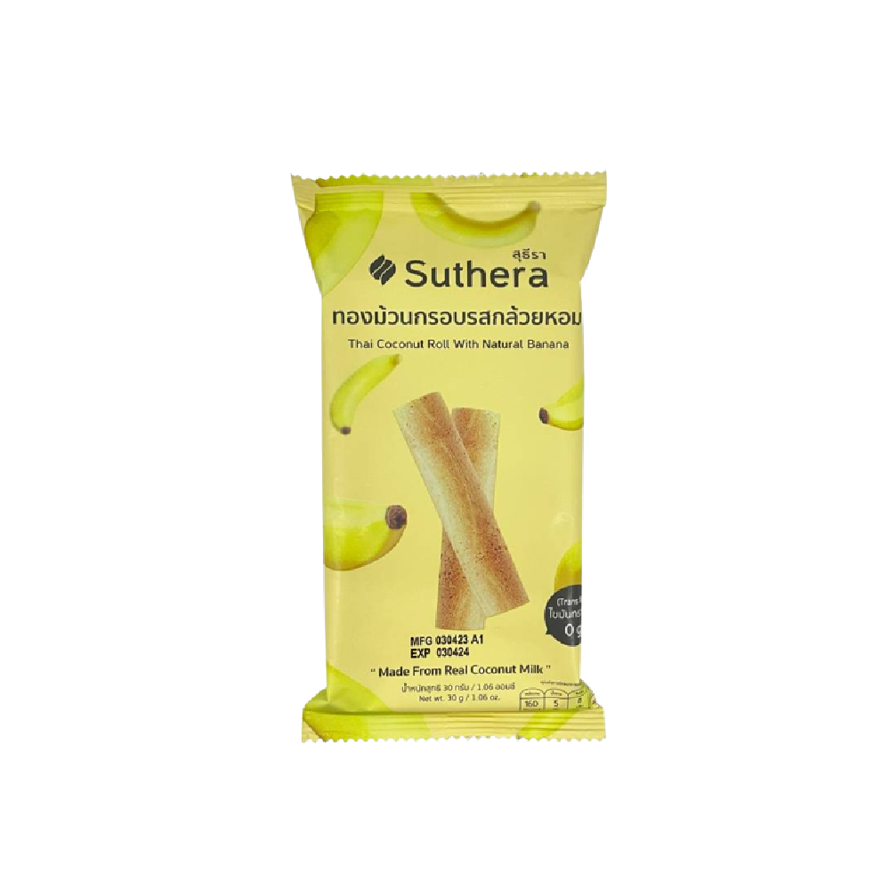SUTHERA Coconut Roll Natural Banana 30g (Case 72)