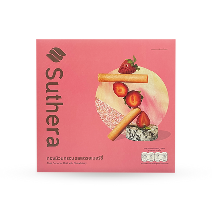 SUTHERA Coconut Roll Strawberry 192g (Case 12)