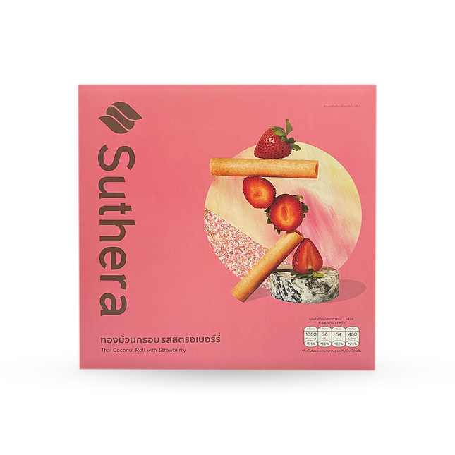 SUTHERA Coconut Roll Strawberry 192g (Case 12)