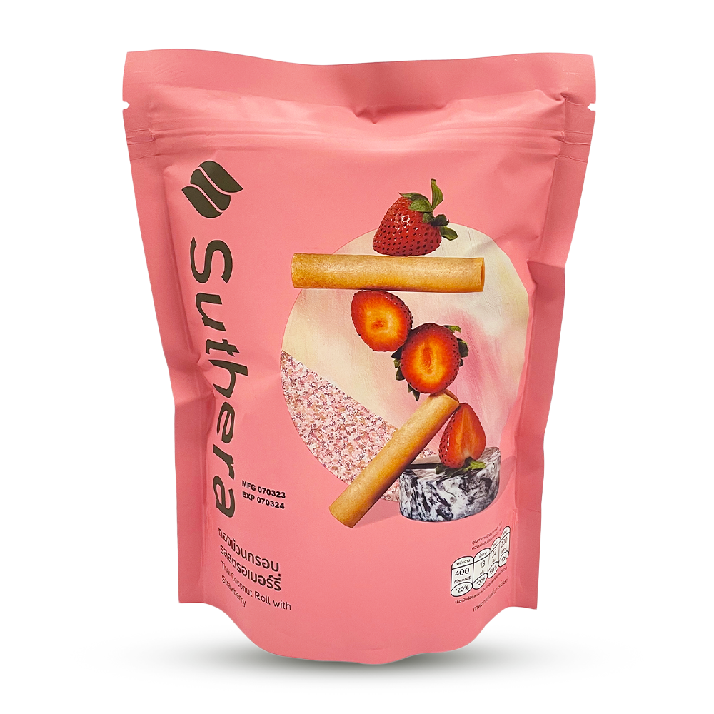 SUTHERA Coconut Roll Strawberry 70g (Case 24)