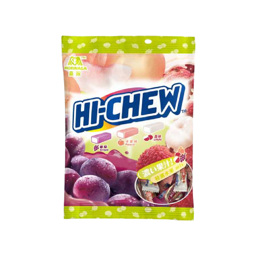 MORINAGA Hi-Chew Grape, Peach & Lychee Favors 110 (Case 10)