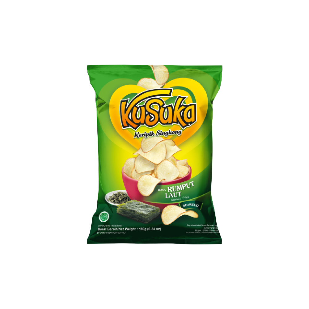 Kusuka Cassava Chips Seaweed Flavour 180g (Case 10)