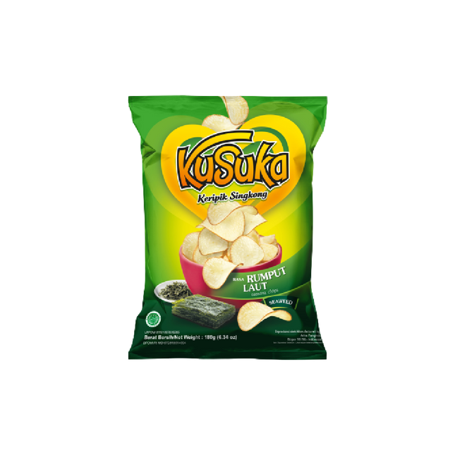 Kusuka Cassava Chips Seaweed Flavour 180g (Case 10)