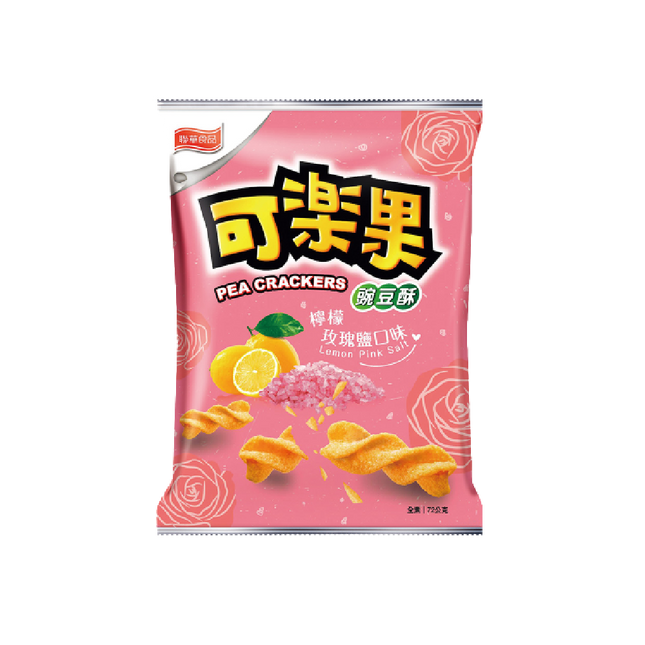 Lian Hwa Foods - Pea Crackers (Lemon Pink Salt Flavor) 72g (Case 12)