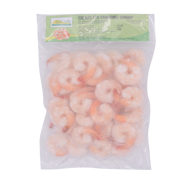 Kim Son IQF Cooked Vannamei PTO 31/40 500g (Case 20)