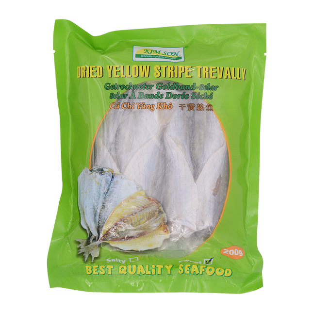 Kim Son Dried Yellow Stripe Trevally Sweet 200g (Case 50)