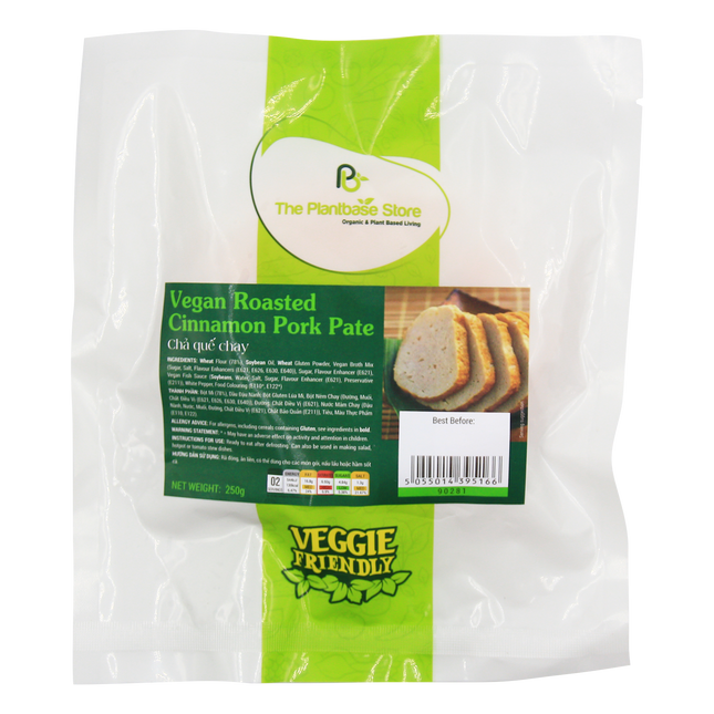The Plantbase Store Vegan Roasted Cinnamon Pork Pate 250g (Case 20)