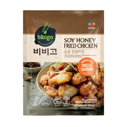CJ BIBIGO Korean Style Fried Chicken with Soy & Honey Sauce 350g (Case 10)