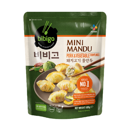CJ BIBIGO Mini Mandu Pork & Vegetable Dumplings 400g (Case 16)