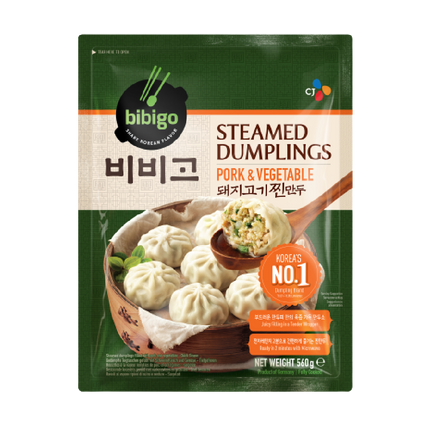 CJ BIBIGO Steamed Dumplings Pork & Vegetable 560g (Case 15)