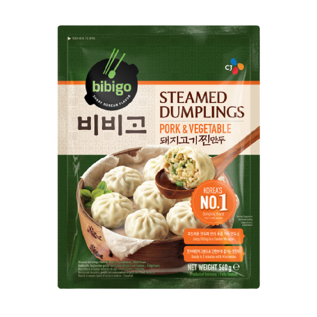 CJ BIBIGO Steamed Dumplings Pork & Vegetable 560g (Case 15)