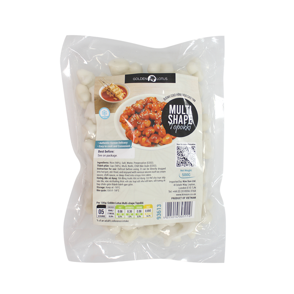 Golden Lotus Multi-Shape Topokki 500g (Case 20)