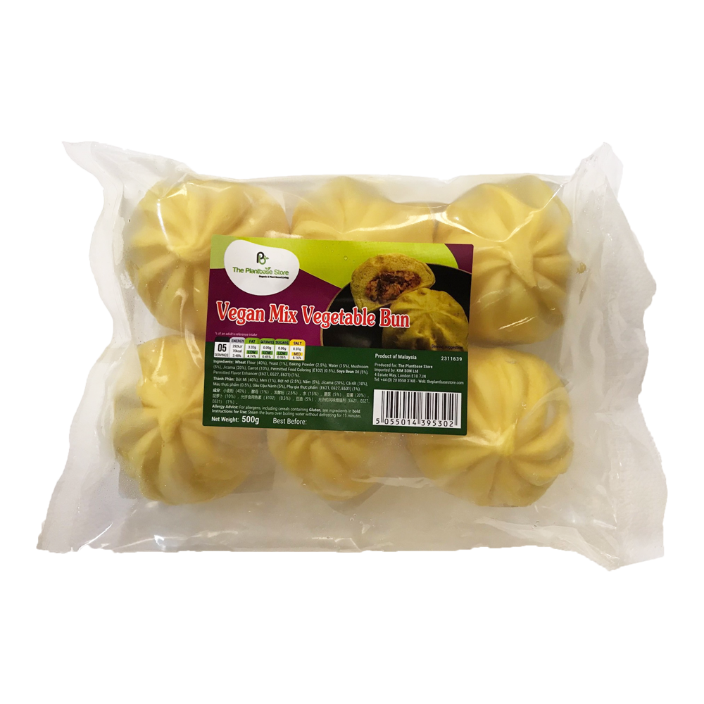 The Plantbase Store Vegan Mix Vegetable Buns 500g (Case 6)