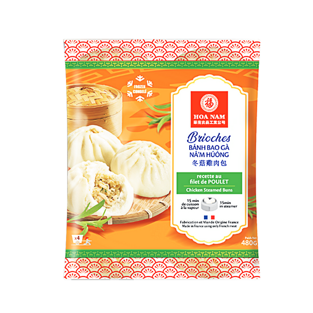 Hoa Nam Chicken & Mushroom Steamed Buns 480g (Case 24)